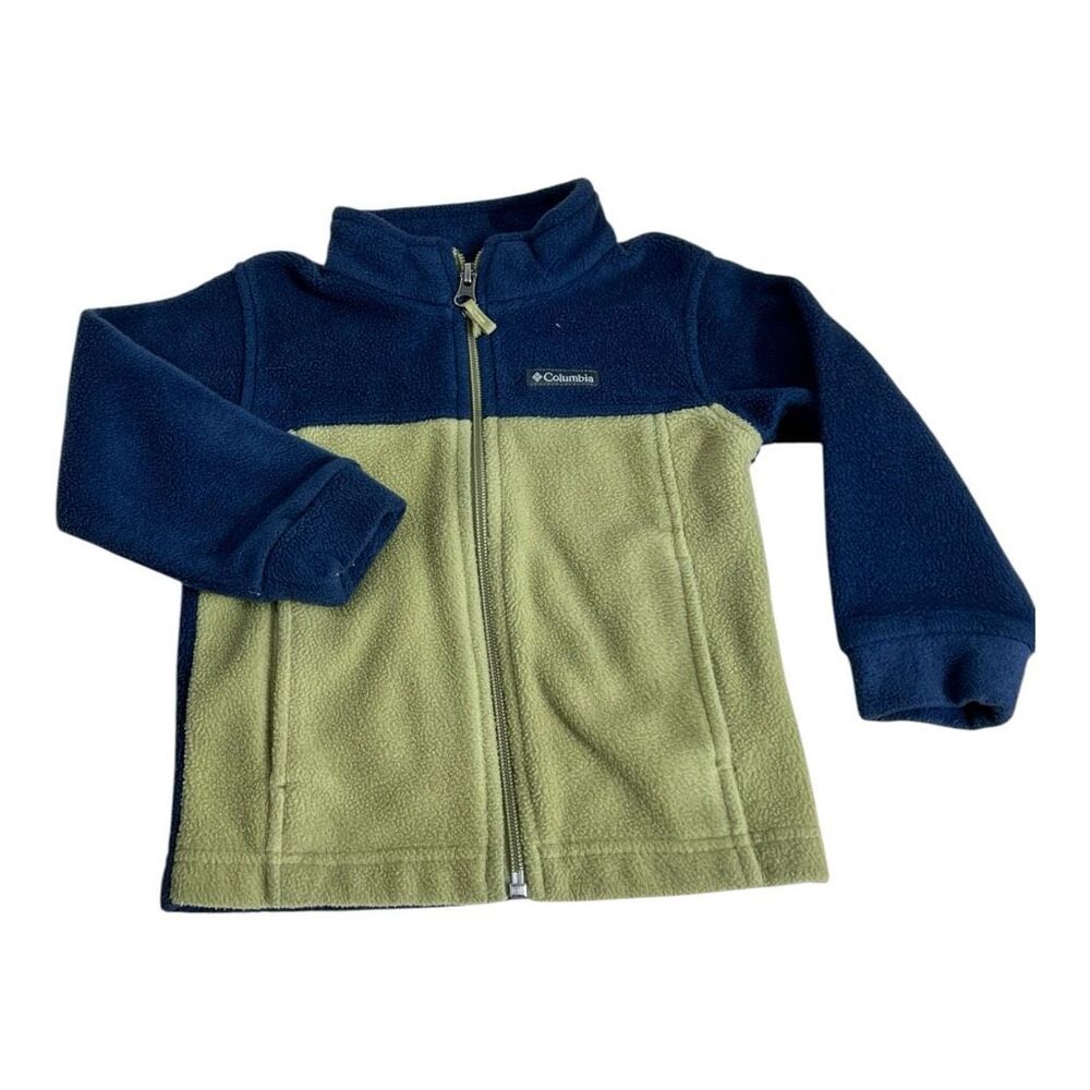 Columbia Toddler Boys Blue Fleece Jacket Size 3T Full-Zip Sweatshirt Pockets